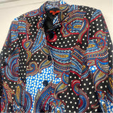 Joni B. Women's Size S Black-Multi Pattern Button Up Jacket