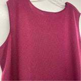 Ming Wang Size 2x Women's Magenta Solid Scoop Neck Sleeveless Top