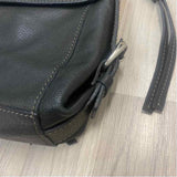 Fossil Black Leather Solid Crossbody Handbag