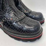 Ariat Size 7 Women's Black-Red Animal Print Western Boots