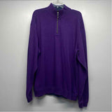 Tommy Bahama Size L Purple Knit Cotton Tweed Men's Men's Sweater