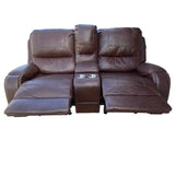 Recliner Brown Faux leather Loveseat