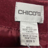 Chico's Women's Size 3-XL Burgundy Textured Button Up Vest
