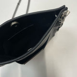 David Galan Black Leather Pebbled Crossbody Handbag