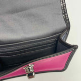 Coach Fuschia-Black Leather Colorblock Crossbody Handbag