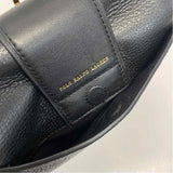 Polo by Ralph Lauren Black Leather Pebbled Crossbody Saddle Handbag