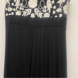 Caite Size L Women's Black-Multi Embroidered Maxi Dress