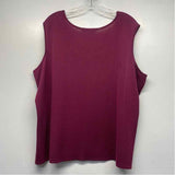 Ming Wang Size 2x Women's Magenta Solid Scoop Neck Sleeveless Top
