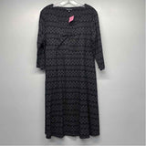 Toad&Co Size Xl Women's Black-White Pattern Shift Dress