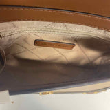 Michael Kors Tan-Brown Colorblock Leather Crossbody Handbag