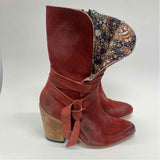 Freebird by Steven Size 6 Women's Red Distressed Heel Boots
