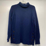 Garnet Hill Size M Women's Navy Solid Turtle Neck Sweater