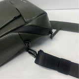 Grams28 City Pack 154 Green Leather Pebbled Crossbody Handbag