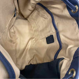 Levenger Navy Leather Solid Backpack Handbag