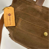 Elke Brown Suede Solid Tote Handbag