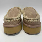 Mou Size 38-7.5 Women's Camel Crochet Platform Clogs