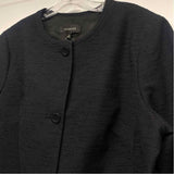 Talbots Women's Size 16-XL Black Solid Button Up Coat