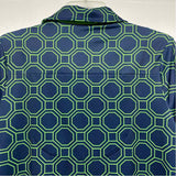 Gretchen Scott Size M-L Women's Navy-Green Geometric Shift Dress