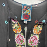 Johnny Was Size S Women's Black-Multi Embroidered Kaftan Dress