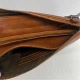 Oak & Tan Brown Leather Solid Crossbody Handbag