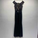 Betsy & Adam Size 8-M Women's Black Cut Out Maxi-Short Sleeve Dress