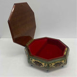 Green-Brown Wood Lacquer Wind Up Music Box
