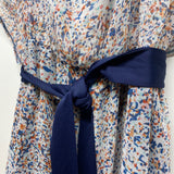 Tulle Size Xl Women's Blue-Multi Pattern Short Sleeve Dress