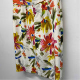Worth Size 6-S Women's White-Multicolor Pattern Sheath Dress