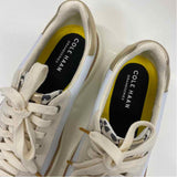 Cole Haan Size 7.5 Women's Beige-White Patchwork Lace Up Sneakers