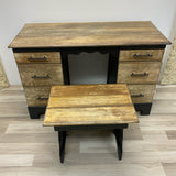 Black Wood Distressed Desk