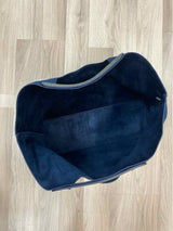 Neiman Marcus Navy Suede Solid Tote Handbag