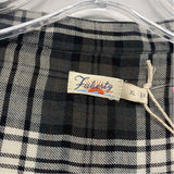 Faherty Size Xl Women's Black-White Plaid Button Up Blouse