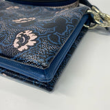 Ted Baker Blue-Multicolored Leather Floral Crossbody Handbag