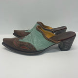 Old Gringo Size 10 B Women's Brown-Green Patchwork Western Mules