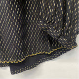 Velvet by Graham Spencer Size Xl Women's Black-Gold Pattern V Neck Blouse