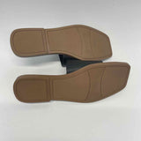 Franco Sarto Size 8.5 Women's Black Solid Camel Toe Flat Sandals