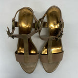 Ellen Tracy Size 8 Women's Brown Solid Wedge Sandals