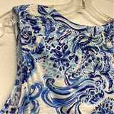 Lilly Pulitzer Size M Women's Blue-White Pattern Tank Top Sleeveless Top