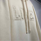 Angela Mara Women's Size M Ivory Embroidered Hoodie Sweatshirt