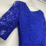 Adrianna Papell Size 4-S Women's Blue Solid Fit And Flare Dress