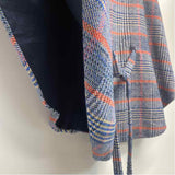 Andersen & Lauth Size One Fits All Women's Blue-Multi Plaid Poncho-Cape