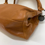 Wanderers Caramel Leather Solid Satchel Handbag