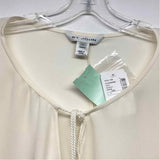 St. John Size L Women's Offwhite Solid Cold Shoulder Blouse
