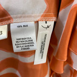 Ann Taylor Loft Size 8-M Women's Peach-White Pattern Button Up Dress
