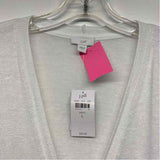 J.Jill Size L Women's White Solid Single Button Sweater