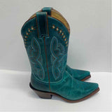 Justin Size 7 Women's Teal Embroidered Western Boots
