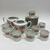 Vista Alegre White-Red Fine China Tea Set