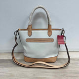 Brighton White-Multi Leather Seascape Print Satchel Handbag