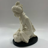 Made in Italy Vintage Cream Alabaster Geisha Sculpture by Arnoldo Giannelli