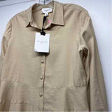 Pomander Place Size M Women's Tan Solid Button Up Shirt